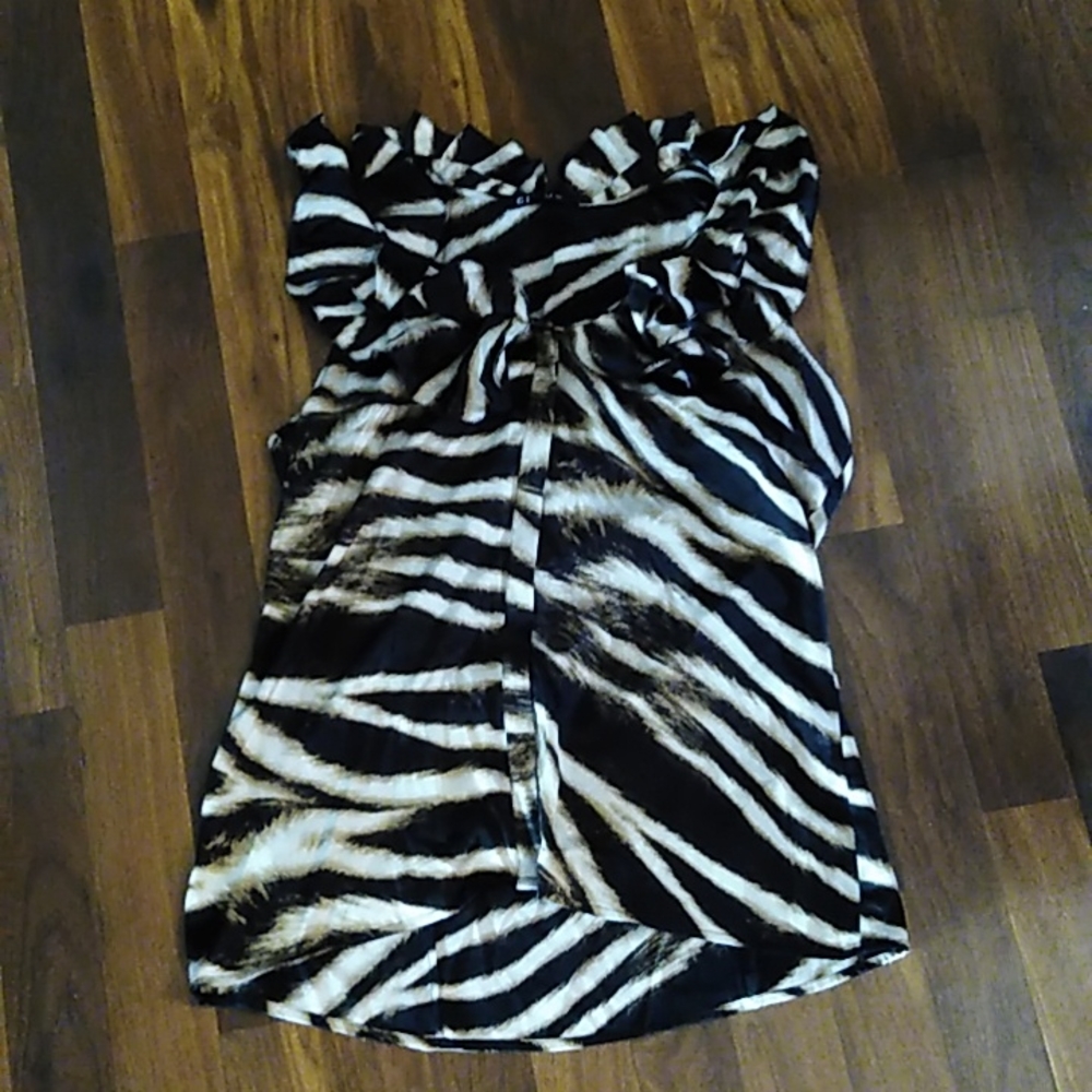 Tiger print ruffle tank
